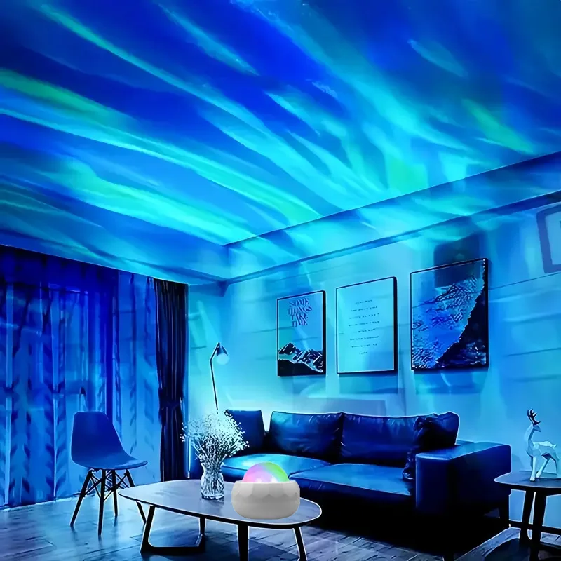 Northern Lights Starry Sky Projector Lamp LED Atmosphere Light Night Aura Aurora Glowing Lamp for Room Party Decoration Gifts - Imagen 4