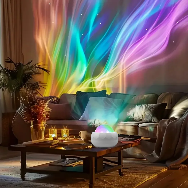 Northern Lights Starry Sky Projector Lamp LED Atmosphere Light Night Aura Aurora Glowing Lamp for Room Party Decoration Gifts - Imagen 2